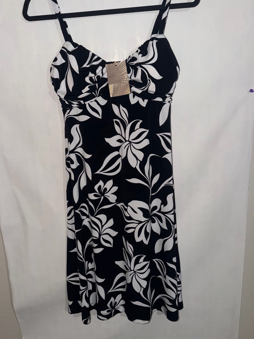 Tommy Bahama Black and White Floral Sundress size small